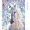 Diamantové maľovanie - BIELY KÔŇ (Rámovanie bez rámu a bez vypnutia plátna, Rozmer 40x50 cm)