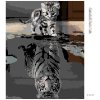 Diamantové maľovanie - MAČIČKA ALEBO TIGER (Rámovanie bez rámu a bez vypnutia plátna, Rozmer 40x50 cm)