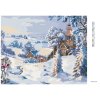 Diamantové maľovanie - ZASNEŽENÝ KOSTOLNÍK (Rámovanie bez rámu a bez vypnutia plátna, Rozmer 40x50 cm)