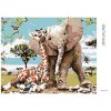 Diamantové maľovanie - ŽIRAFA A SLONÍK (Rámovanie bez rámu a bez vypnutia plátna, Rozmer 40x50 cm)