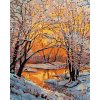 Diamantové maľovanie - ZASNEŽENÁ RIEKA (Rámovanie bez rámu a bez vypnutia plátna, Rozmer 40x50 cm)