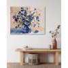 Diamantové maľovanie - KYTICA MODRÝCH KVETOV III (Rámovanie bez rámu a bez vypnutia plátna, Rozmer 40x50 cm)
