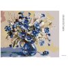 Diamantové maľovanie - KYTICA MODRÝCH KVETOV III (Rámovanie bez rámu a bez vypnutia plátna, Rozmer 40x50 cm)
