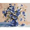 Diamantové maľovanie - KYTICA MODRÝCH KVETOV III (Rámovanie bez rámu a bez vypnutia plátna, Rozmer 40x50 cm)