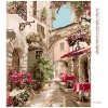 Diamantové maľovanie - TALIANSKA ULIČKA (Rámovanie bez rámu a bez vypnutia plátna, Rozmer 40x50 cm)