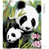 Diamantové maľovanie - PANDA S MLÁĎATOM (Rámovanie bez rámu a bez vypnutia plátna, Rozmer 40x50 cm)