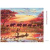 Diamantové maľovanie - AFRICKÝ ZÁPAD SLNKA (Rámovanie bez rámu a bez vypnutia plátna, Rozmer 40x50 cm)