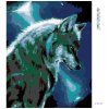 Diamantové maľovanie - MESAČNÝ VLK (Rámovanie bez rámu a bez vypnutia plátna, Rozmer 40x50 cm)