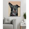 Diamantové maľovanie - ČIERNY PES A NASTRAŽENÉ UCHO (Rámovanie bez rámu a bez vypnutia plátna, Rozmer 40x50 cm)