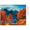 Diamantové maľovanie - JAZERO POD HOROU (Rámovanie bez rámu a bez vypnutia plátna, Rozmer 40x50 cm)