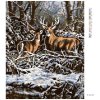 Diamantové maľovanie - JELEŇ S LAŇOU VO VETVIČKÁCH (Rámovanie bez rámu a bez vypnutia plátna, Rozmer 40x50 cm)