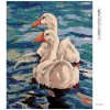 Diamantové maľovanie - DVE KAČKY NA VODE (Rámovanie bez rámu a bez vypnutia plátna, Rozmer 40x50 cm)