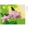 Diamantové maľovanie - ORCHIDEA S MOTÝLIKMI (Rámovanie bez rámu a bez vypnutia plátna, Rozmer 40x50 cm)