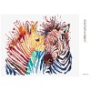 Diamantové maľovanie - FAREBNÉ ZEBRY (Rámovanie bez rámu a bez vypnutia plátna, Rozmer 40x50 cm)