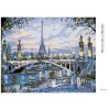 Diamantové maľovanie - EIFFELOVA VEŽA ZA MOSTOM (Rámovanie bez rámu a bez vypnutia plátna, Rozmer 40x50 cm)