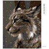 Diamantové maľovanie - RYS V ZIME (Rámovanie bez rámu a bez vypnutia plátna, Rozmer 40x50 cm)