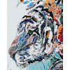 Diamantové maľovanie - BIELY TIGER S KVETMI (Rámovanie bez rámu a bez vypnutia plátna, Rozmer 40x50 cm)