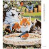 Diamantové maľovanie - MAČIATKA A VTÁČIKY (Rámovanie bez rámu a bez vypnutia plátna, Rozmer 40x50 cm)