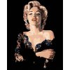 Diamantové maľovanie - MARILYN V ČIERNYCH ŠATÁCH (Rámovanie bez rámu a bez vypnutia plátna, Rozmer 40x50 cm)