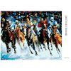 Diamantové maľovanie - KONE A ŽOKEJI (Rámovanie bez rámu a bez vypnutia plátna, Rozmer 40x50 cm)