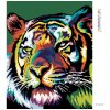 Diamantové maľovanie - FAREBNÝ TIGER (Rámovanie bez rámu a bez vypnutia plátna, Rozmer 40x50 cm)