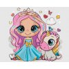 Diamantové maľovanie - PRINCEZNA A DÚHOVÝ JEDNOROŽEC (Rámovanie bez rámu a bez vypnutia plátna, Rozmer 40x50 cm)