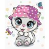 Diamantové maľovanie - MALÁ MAČKA V KLOBÚKU (Rámovanie bez rámu a bez vypnutia plátna, Rozmer 40x50 cm)