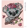 Diamantové maľovanie - ROZTOMILÁ KOALA NA KONÁRI (Rámovanie bez rámu a bez vypnutia plátna, Rozmer 40x50 cm)