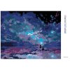 Diamantové maľovanie - MODRÁ POLÁRNA ŽIARA (Rámovanie bez rámu a bez vypnutia plátna, Rozmer 40x50 cm)