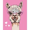 Diamantové maľovanie - LAMA S OKULIARMI (Rámovanie bez rámu a bez vypnutia plátna, Rozmer 40x50 cm)