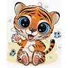 Diamantové maľovanie - MALÝ TIGER S MOTÝĽMI (Rámovanie bez rámu a bez vypnutia plátna, Rozmer 40x50 cm)