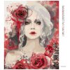 Diamantové maľovanie - ŽENA S ČERVENÝMI RUŽAMI (Rámovanie bez rámu a bez vypnutia plátna, Rozmer 40x50 cm)