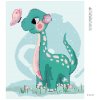 Diamantové maľovanie - DINOSAURUS S MOTÝLIKOM (Rámovanie bez rámu a bez vypnutia plátna, Rozmer 40x50 cm)