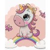 Diamantové maľovanie - MALÝ JEDNOROŽEC A DÚHA (Rámovanie bez rámu a bez vypnutia plátna, Rozmer 40x50 cm)