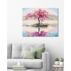 Diamantové maľovanie - ROZKVITNUTÁ SAKURA PRI JAZERE (Rámovanie bez rámu a bez vypnutia plátna, Rozmer 40x50 cm)