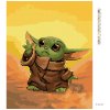 Diamantové maľovanie - BABY YODA (Rámovanie bez rámu a bez vypnutia plátna, Rozmer 40x50 cm)