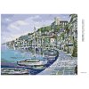 Diamantové maľovanie - MESTEČKO NA POBREŽÍ (Rámovanie bez rámu a bez vypnutia plátna, Rozmer 40x50 cm)