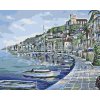Diamantové maľovanie - MESTEČKO NA POBREŽÍ (Rámovanie bez rámu a bez vypnutia plátna, Rozmer 40x50 cm)