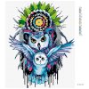 Diamantové maľovanie - SOVY A MANDALA (Rámovanie bez rámu a bez vypnutia plátna, Rozmer 40x50 cm)