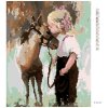 Diamantové maľovanie - DIEVČATKO A PONÍK (Rámovanie bez rámu a bez vypnutia plátna, Rozmer 40x50 cm)