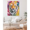 Diamantové maľovanie - TIGER VO FARBÁCH (Rámovanie bez rámu a bez vypnutia plátna, Rozmer 40x50 cm)