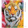 Diamantové maľovanie - TIGER VO FARBÁCH (Rámovanie bez rámu a bez vypnutia plátna, Rozmer 40x50 cm)