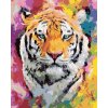 Diamantové maľovanie - TIGER VO FARBÁCH (Rámovanie bez rámu a bez vypnutia plátna, Rozmer 40x50 cm)