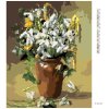 Diamantové maľovanie - VEĽKONOČNÉ KVETY V HNEDEJ VÁZE (Rámovanie bez rámu a bez vypnutia plátna, Rozmer 40x50 cm)
