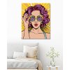 Diamantové maľovanie - POP-ART ŽENA S RUŽOVÝMI VLASMI (Rámovanie bez rámu a bez vypnutia plátna, Rozmer 40x50 cm)