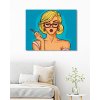 Diamantové maľovanie - POP-ART BLONDÝNA S RÚŽOM (Rámovanie bez rámu a bez vypnutia plátna, Rozmer 40x50 cm)