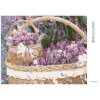 Diamantové maľovanie - LEVANDUĽOVÝ KOŠÍK (Rámovanie bez rámu a bez vypnutia plátna, Rozmer 40x50 cm)