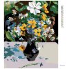Diamantové maľovanie - LÚČNE KVETY V ČIERNEJ VÁZE (Rámovanie bez rámu a bez vypnutia plátna, Rozmer 40x50 cm)