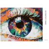 Diamantové maľovanie - FAREBNÉ ĽUDSKÉ OKO (Rámovanie bez rámu a bez vypnutia plátna, Rozmer 40x50 cm)