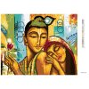 Diamantové maľovanie - BUDDHA SO ŽENOU (Rámovanie bez rámu a bez vypnutia plátna, Rozmer 40x50 cm)